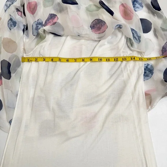 Gigi Moda Italy Silk Blend Polka Dot Dress Medium Sheer Tie Waist A-Line - Picture 5 of 6